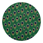 Peacock Tail Pattern Print Round Blanket