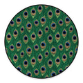 Peacock Tail Pattern Print Round Floor Mat