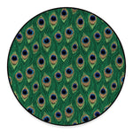 Peacock Tail Pattern Print Round Floor Mat