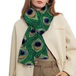 Peacock Tail Pattern Print Scarf