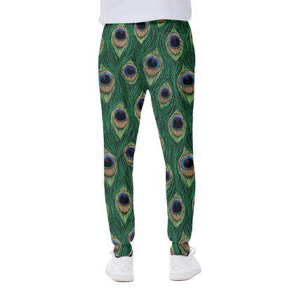 Peacock Tail Pattern Print Scuba Joggers