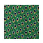 Peacock Tail Pattern Print Silk Bandana