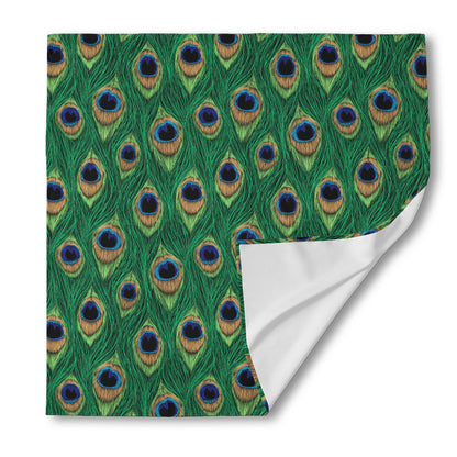 Peacock Tail Pattern Print Silk Bandana