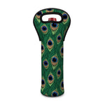 Peacock Tail Pattern Print Single Neoprene Wine Tote
