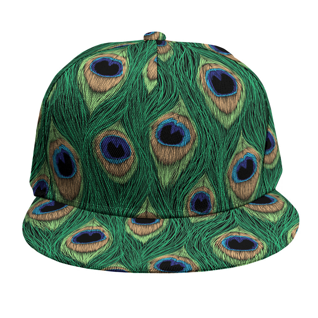 Peacock Tail Pattern Print Snapback Cap