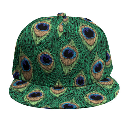 Peacock Tail Pattern Print Snapback Cap