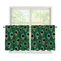 Peacock Tail Pattern Print Tier Curtains