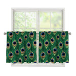 Peacock Tail Pattern Print Tier Curtains
