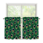 Peacock Tail Pattern Print Tier Curtains