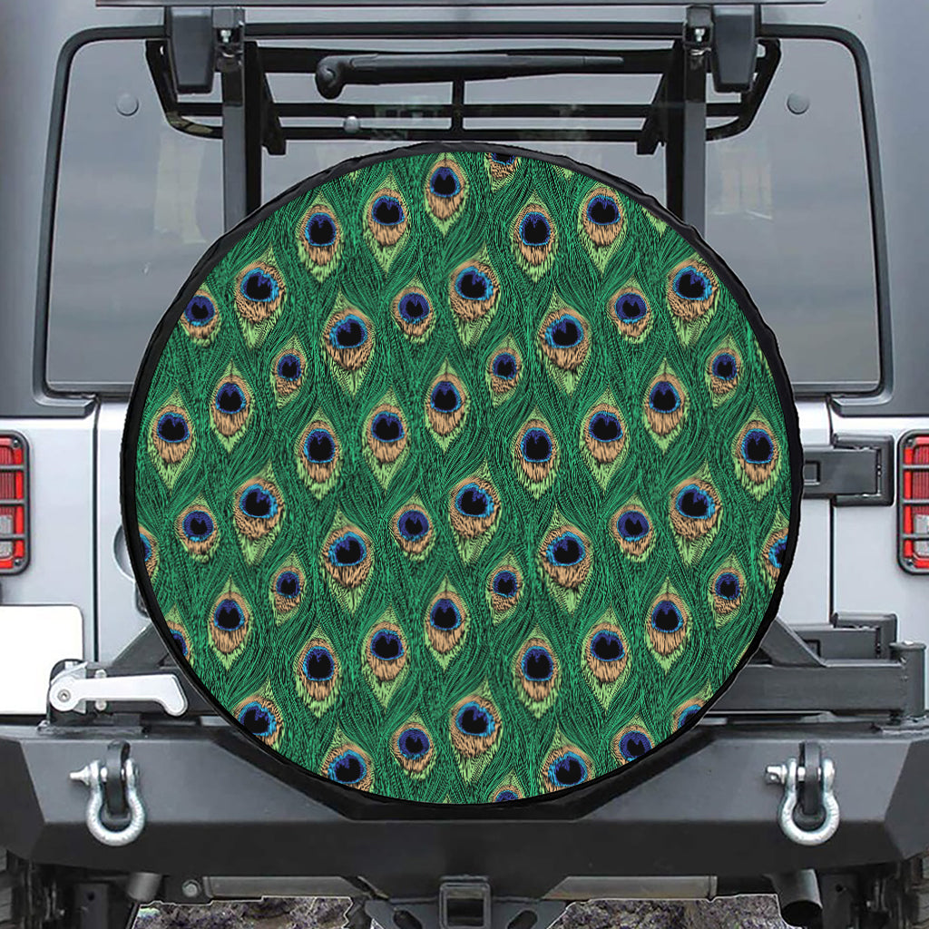 Peacock Tail Pattern Print Tire Cover