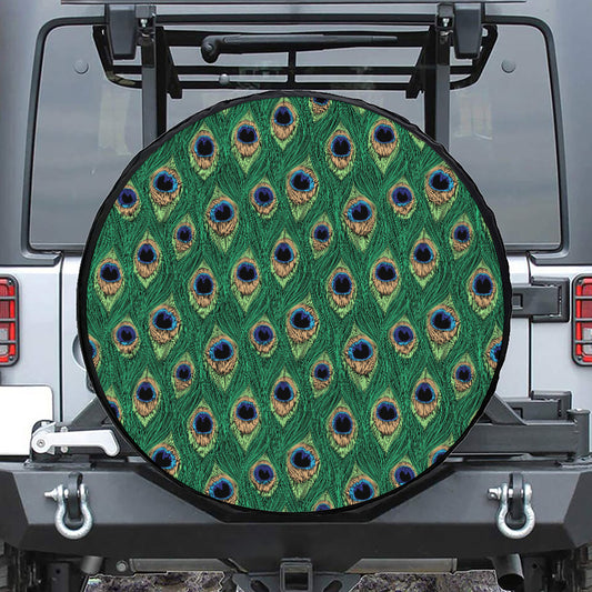Peacock Tail Pattern Print Tire Cover
