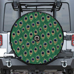 Peacock Tail Pattern Print Tire Cover With Camera Hole