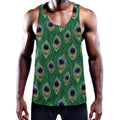 Peacock Tail Pattern Print Men's Workout Tank Top