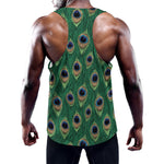 Peacock Tail Pattern Print Training Tank Top
