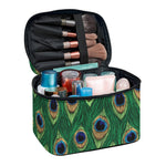 Peacock Tail Pattern Print Travel Makeup Bag