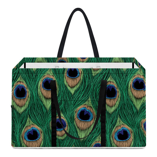 Peacock Tail Pattern Print Utility Tote Bag