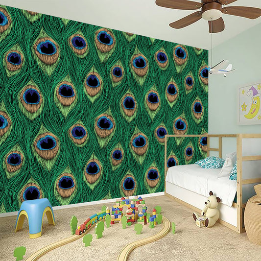 Peacock Tail Pattern Print Wall Sticker