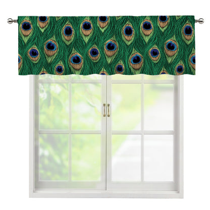 Peacock Tail Pattern Print Window Valance