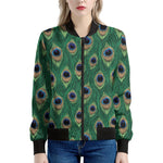 Peacock Tail Pattern Print Women's Bomber Jacket
