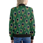 Peacock Tail Pattern Print Women's Bomber Jacket