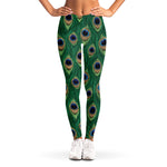 Peacock Tail Pattern Print Women's Leggings