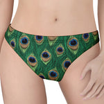 Peacock Tail Pattern Print Women's Thong