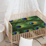 Peacock Tail Print Baby Crib Sheet
