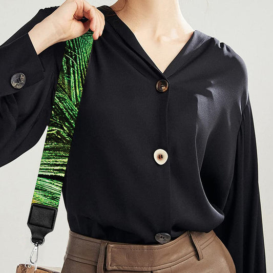 Peacock Tail Print Bag Strap