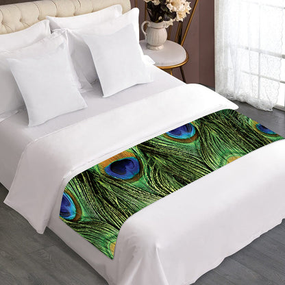 Peacock Tail Print Bed Runner