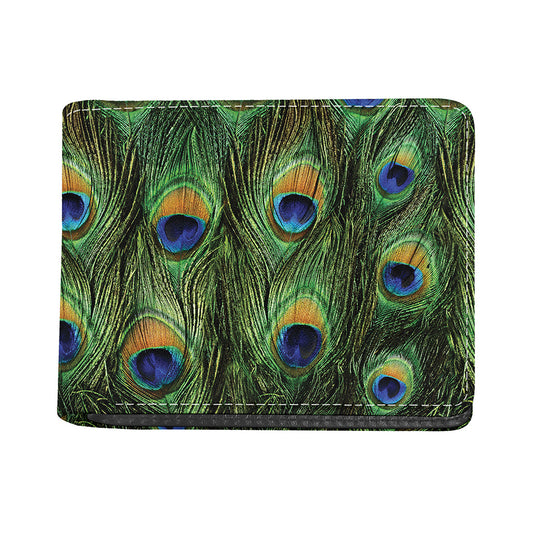 Peacock Tail Print Bifold Wallet