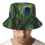 Peacock Tail Print Bucket Hat