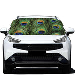 Peacock Tail Print Car Windshield Snow Cover