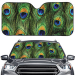 Peacock Tail Print Car Windshield Sun Shade