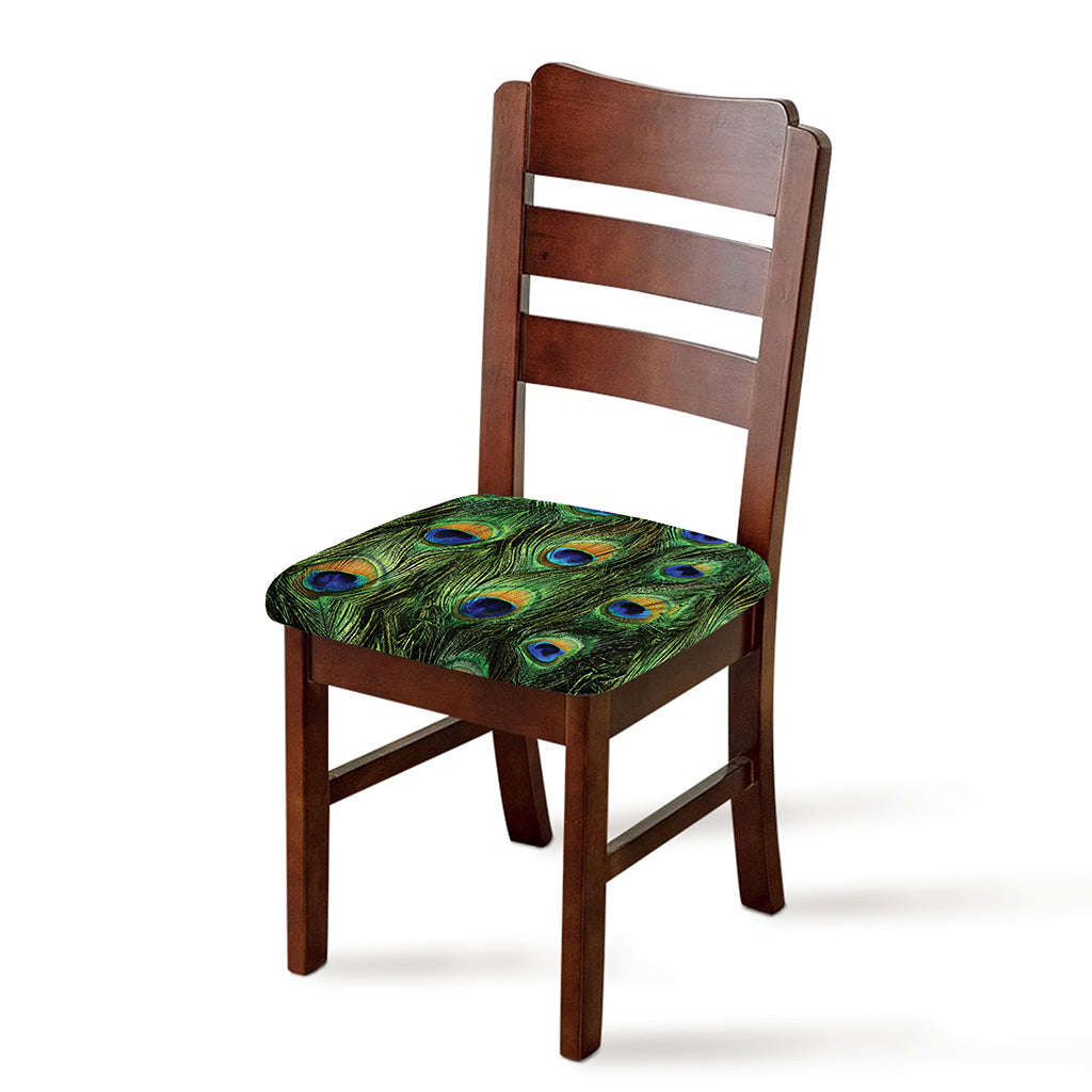 Peacock Tail Print Chair Cushion Cover