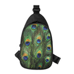 Peacock Tail Print Chest Bag