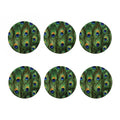 Peacock Tail Print Coaster Set