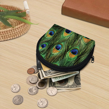 Peacock Tail Print Coin Purse