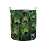 Peacock Tail Print Collapsible Laundry Basket