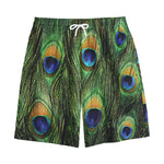 Peacock Tail Print Cotton Shorts