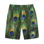Peacock Tail Print Cotton Shorts