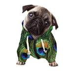 Peacock Tail Print Dog Zip Up Hoodie