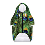 Peacock Tail Print Dog Zip Up Hoodie