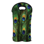 Peacock Tail Print Double Neoprene Wine Tote
