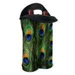Peacock Tail Print Double Neoprene Wine Tote