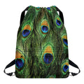 Peacock Tail Print Drawstring Backpack