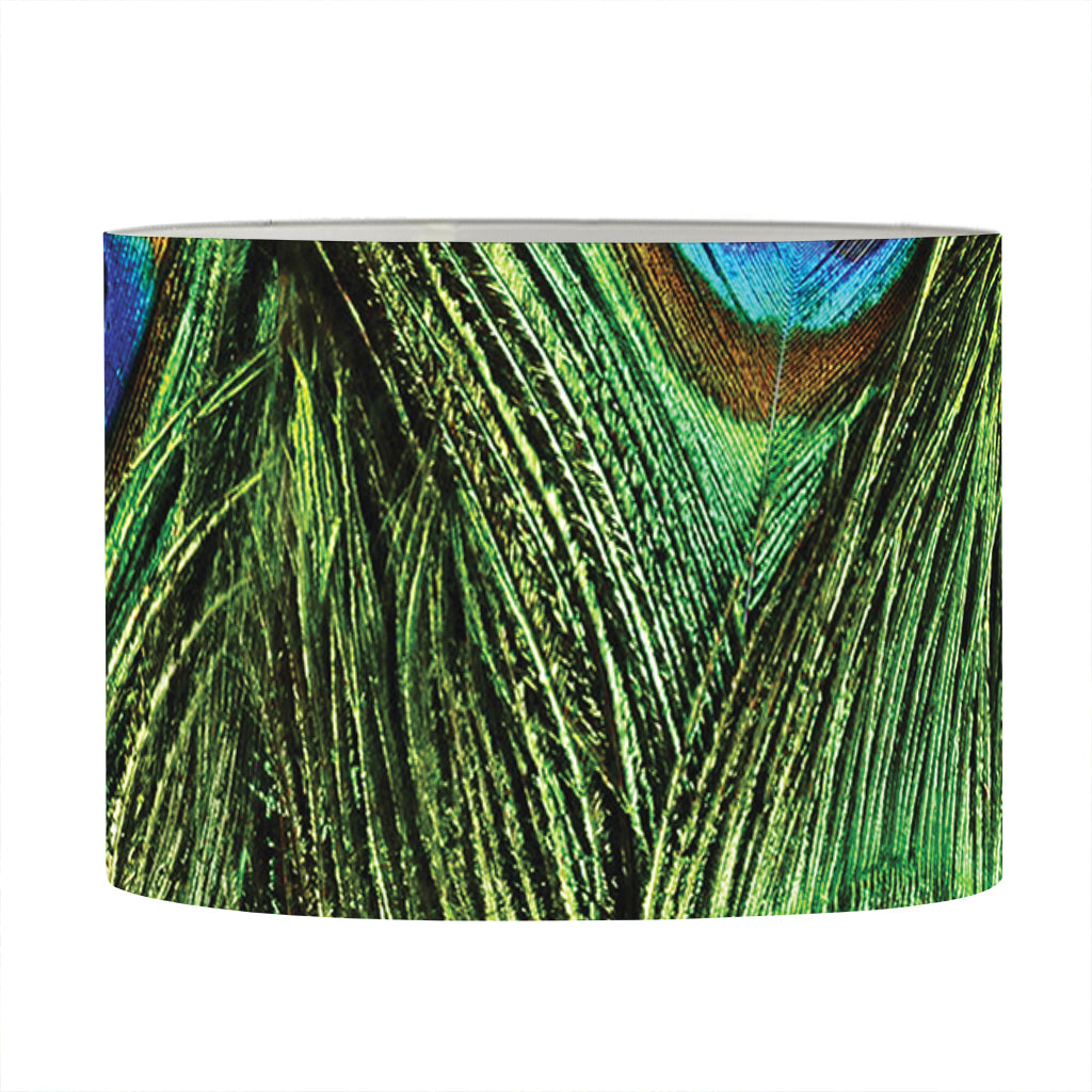 Peacock Tail Print Drum Lamp Shade