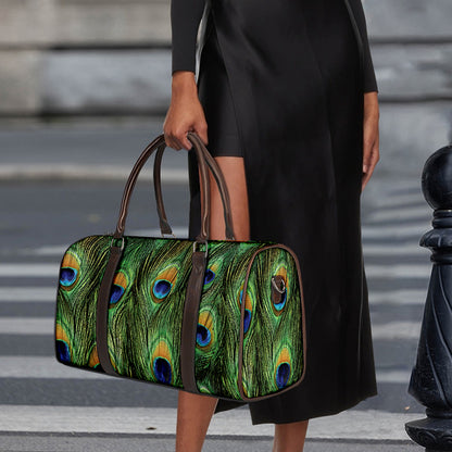 Peacock Tail Print Duffle Bag