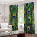 Peacock Tail Print Extra Wide Grommet Curtains