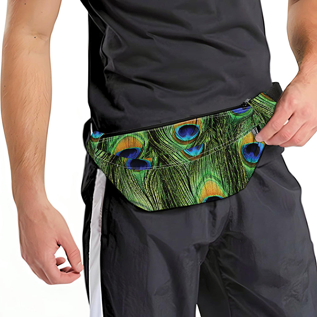 Peacock Tail Print Fanny Pack