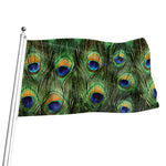Peacock Tail Print Flag